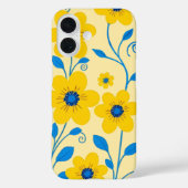 Boter Geel en Blauwe Bloemen Case-Mate iPhone Case (Achterkant)