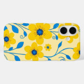 Boter Geel en Blauwe Bloemen Case-Mate iPhone Case (Achterkant (horizontaal))