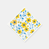 Boter Geel en Blauwe Bloemen Servet (Hoek)