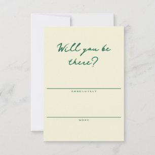 Boter Geel en Groen Eenvoudige RSVP Kaart
