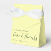 Boter Geel en Salie Minimalistische Trouw Bedankdoosjes (Voorkant Zijde)