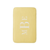 Boter Geel en Wit Klassiek 3 Letter Monogram Badmat (Voorkant Verticaal)