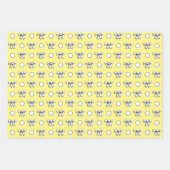 Boter Geel en Witte Stippen Wilde Bloemen Inpakpapier Vel (Voorkant)