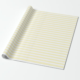 Boter Geel en Witte Strepen Cadeaupapier
