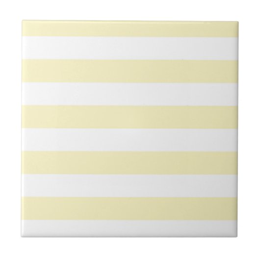 Boter Geel en Witte Strepen Tegeltje (Voorkant)