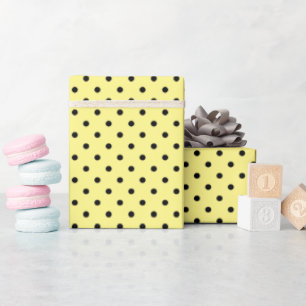 Boter Geel en Zwarte Stippen Cadeaupapier