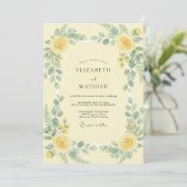 Boter Geel Eucalyptus Bruiloft Kaart (Staand voorkant)
