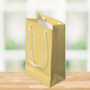 Boter Geel Gestileerde Script Trouw Bruidsmeisje Klein Cadeauzakje