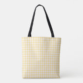 Boter Geel Gingham Monogram Tote Bag (Achterkant)