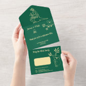 Boter Geel & Groen Australische Dieren Verjaardag All In One Uitnodiging (Afscheurbaar)