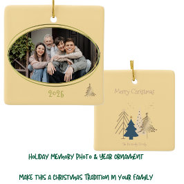 Boter Geel Groen Roze & Gouden Kerstbomen Keramisch Ornament