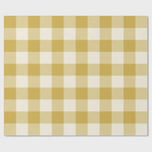 Boter Geel Grote Gingham Rut Plaid Cadeaupapier