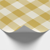 Boter Geel Grote Gingham Rut Plaid Cadeaupapier (Hoek)