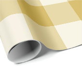 Boter Geel Grote Gingham Rut Plaid Cadeaupapier (Rol Hoek)