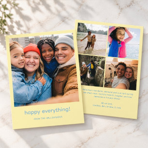 Boter Geel Happy Everything Modern Familiefoto Feestdagenkaart
