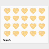 Boter Geel Hartvormige Dank Je Stickers   (Vel)