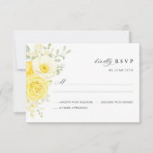 Boter Geel Ivoor Bloem Bruiloft RSVP Kaart (Voorkant)