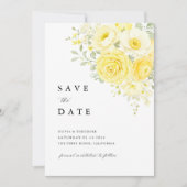 Boter Geel Ivoor Bloem Bruiloft Save The Date (Voorkant)