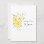 Boter Geel Ivoor Bloem Bruiloft Save The Date (Achterkant)