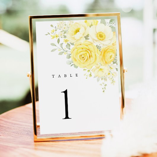 Boter Geel Ivoorkleurig Bloem Bruiloft Tafel Numme