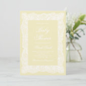 Boter Geel Kant Baby Shower Kaart (Staand voorkant)