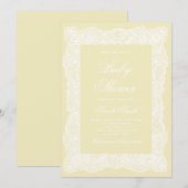 Boter Geel Kant Baby Shower Kaart (Voorkant / Achterkant)