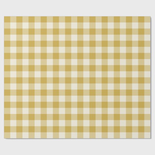 Boter Geel Klassiek Geruit Gingham Cadeaupapier (Vlak)