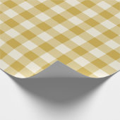 Boter Geel Klassiek Geruit Gingham Cadeaupapier (Hoek)