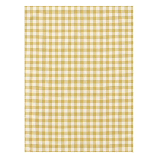 Boter Geel Klassiek Geruit Gingham Tafelkleed (Voorkant)