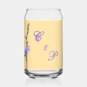 Boter Geel & Lila SunOrchid Bruiloft Blikvorm Glas (Achterkant)