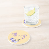 Boter Geel & Lila SunOrchid Wedding Zandsteen Onderzetter (Zijkant)