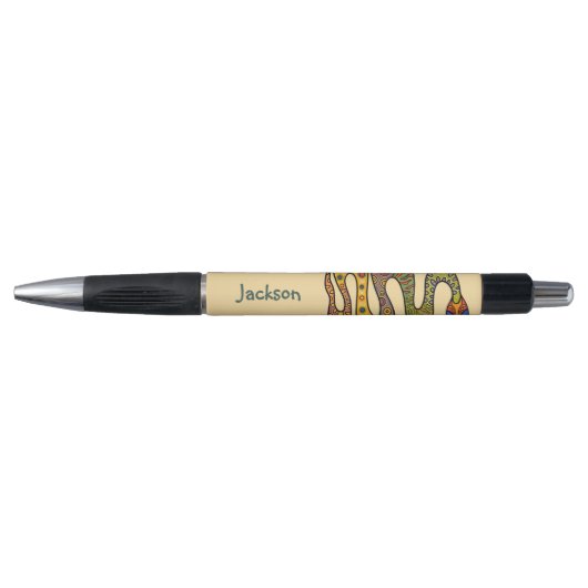 Boter Geel Meerkleurige Slang Naam Pen (Voorkant)