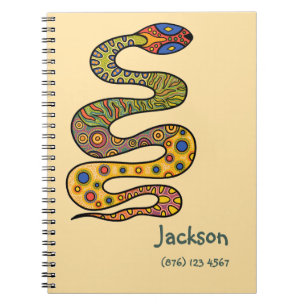 Boter Geel met Multi-gekleurd Patroon Slang Notitieboek