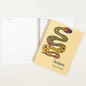 Boter Geel met Multi-kleurig Patroon Slang Planner (Display)