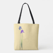 Boter Geel met Paarse & Blauwe Iris Tote Bag (Achterkant)
