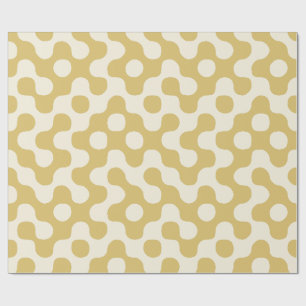 Boter Geel Mid Century Organisch Geometrisch Cadeaupapier