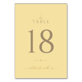 Boter Geel Moderne Chic Trouwtafel Nummer Kaart (Voorkant)