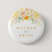 Boter Geel Moeder van de Bruid Bruidsfeest Ronde Button 5,7 Cm (Voorkant)