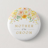 Boter Geel Moeder van de Bruidegom Bruiloftfeest Ronde Button 5,7 Cm (Voorkant)