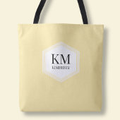 Boter Geel Monogram Eenvoudig Modern Custom Tote Bag