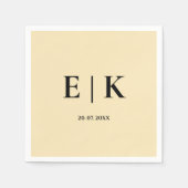 Boter Geel Monogram Huwelijk Servet (Voorkant)