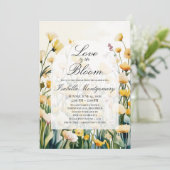 Boter Geel Palet Love in Bloom Bruiloftsfeest Kaart (Staand voorkant)