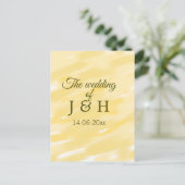 Boter geel pastel de bruiloft van koppel naam le briefkaart (Staand voorkant)