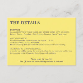 Boter Geel QR-code Huwelijksdetails Kaart