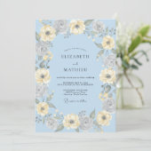 Boter Geel Ranunculus Eucalyptus Bruiloft Kaart (Staand voorkant)
