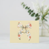 Boter Geel Rode Bloem Boog Briefkaart (Staand voorkant)