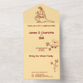 Boter Geel & Rood Australische Dieren Verjaardag All In One Uitnodiging (Binnen)