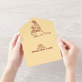 Boter Geel & Rood Australische Dieren Verjaardag All In One Uitnodiging