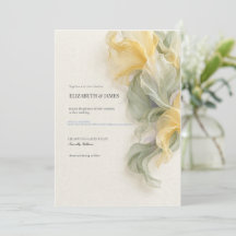 Boter Geel Salie Organza Tuin Uitnodiging