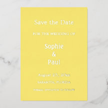 Boter Geel Save the Date Folie Uitnodiging
